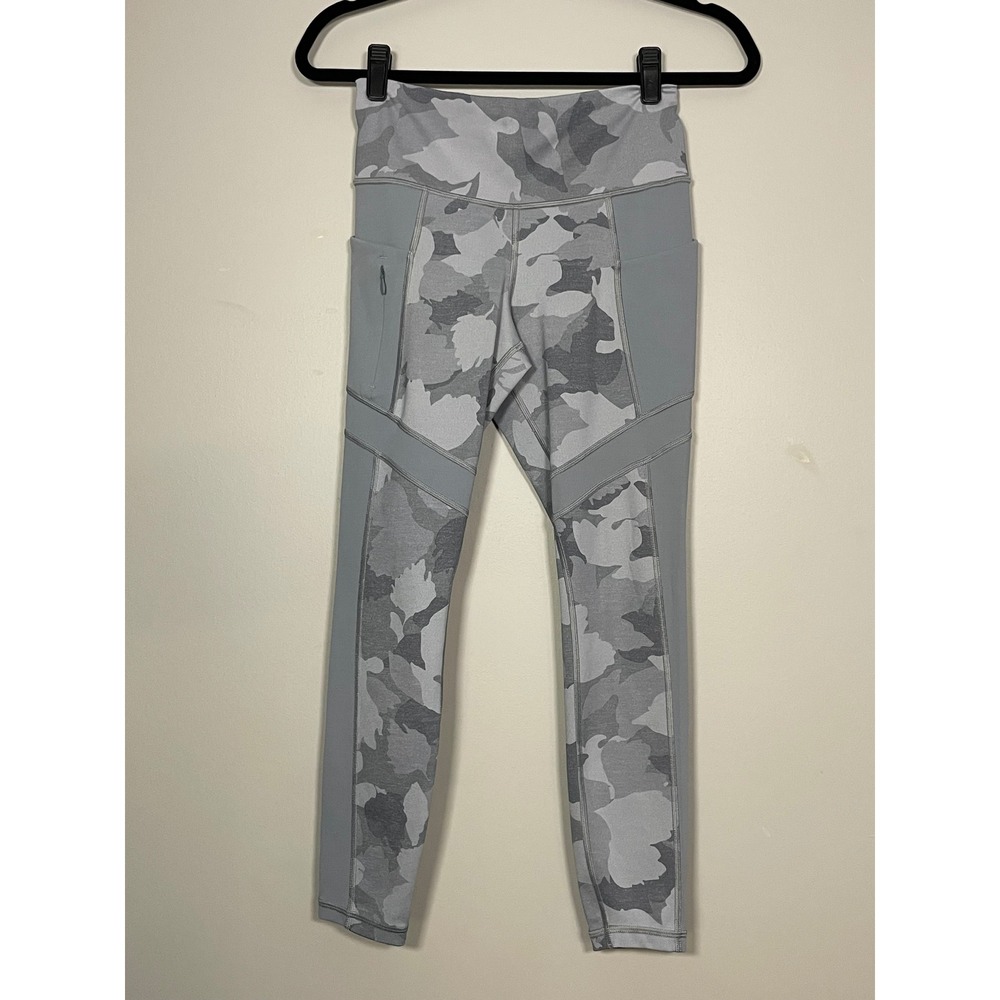 Athleta Ultimate Camo Leggings Women XS Grey Excellent High Rise Pockets 1624